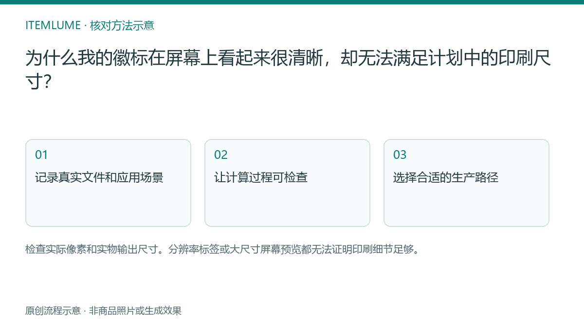 核对流程示意：为什么我的徽标在屏幕上看起来很清晰，却无法满足计划中的印刷尺寸？