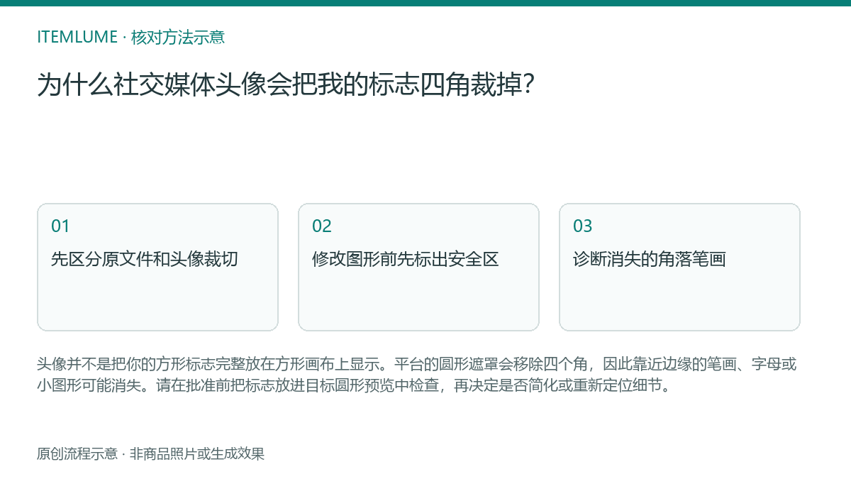 核对流程示意：为什么社交媒体头像会把我的标志四角裁掉？