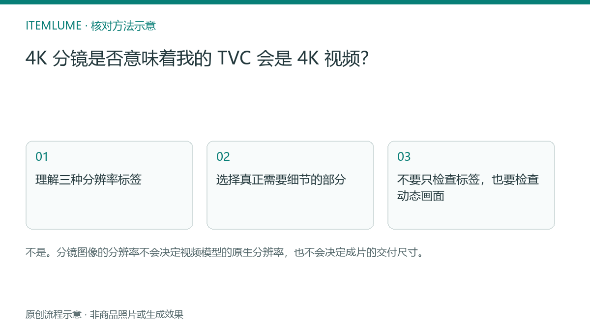 核对流程示意：4K 分镜是否意味着我的 TVC 会是 4K 视频？
