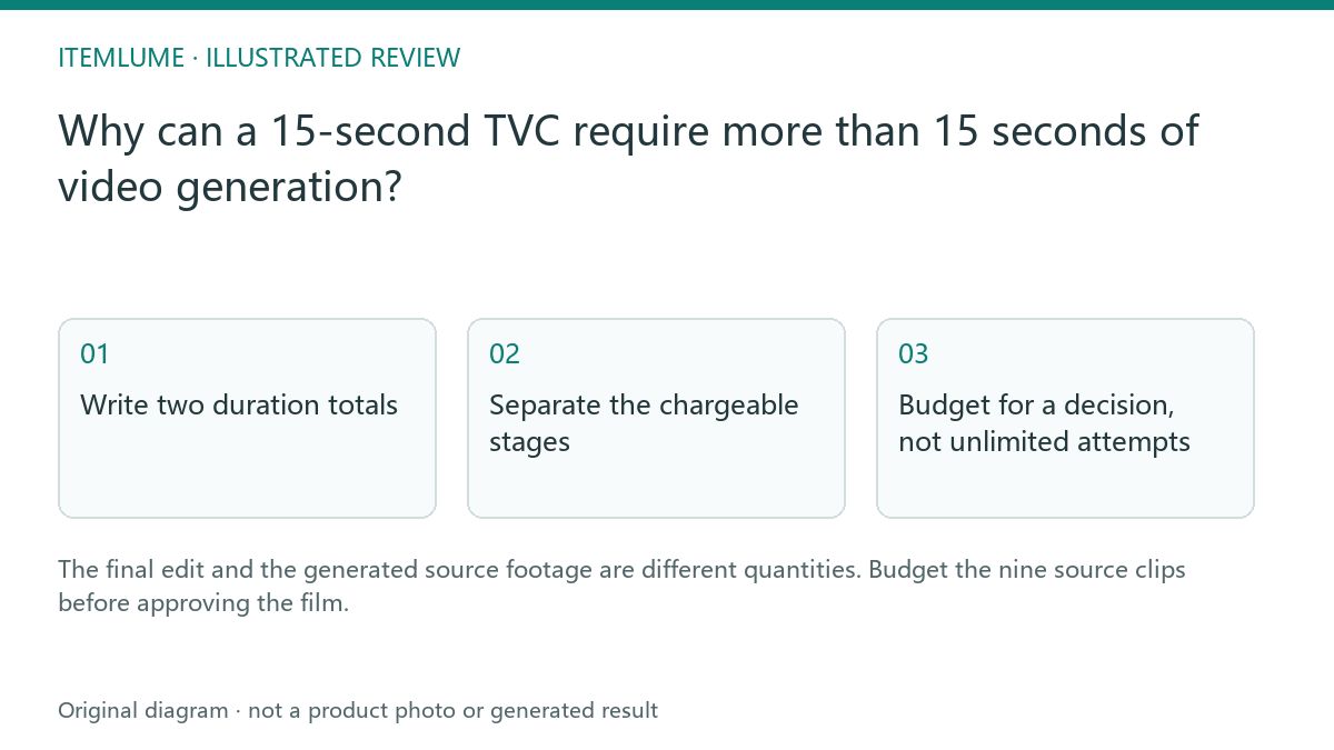 Illustrated review route: Why can a 15-second TVC require more than 15 seconds of video generation?