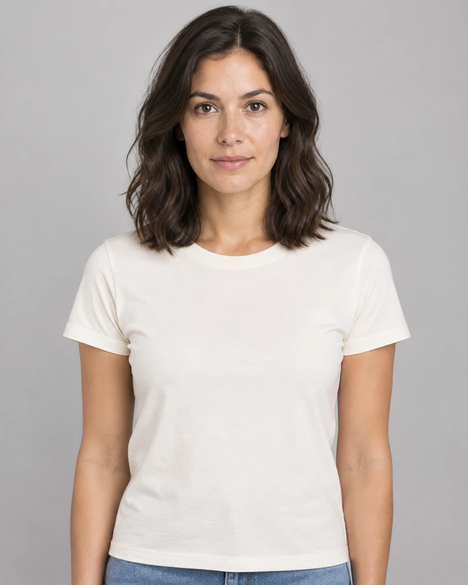 AI-generated fictional adult model reference used in the Itemlume test