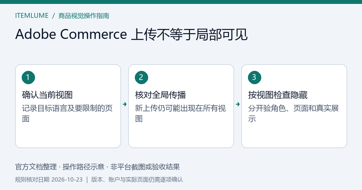 商品图片上传后逐个店铺视图检查可见范围的操作示意