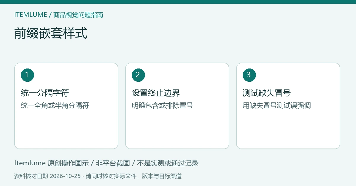 三步核对图:统一分隔字符;设置终止边界;测试缺失冒号。