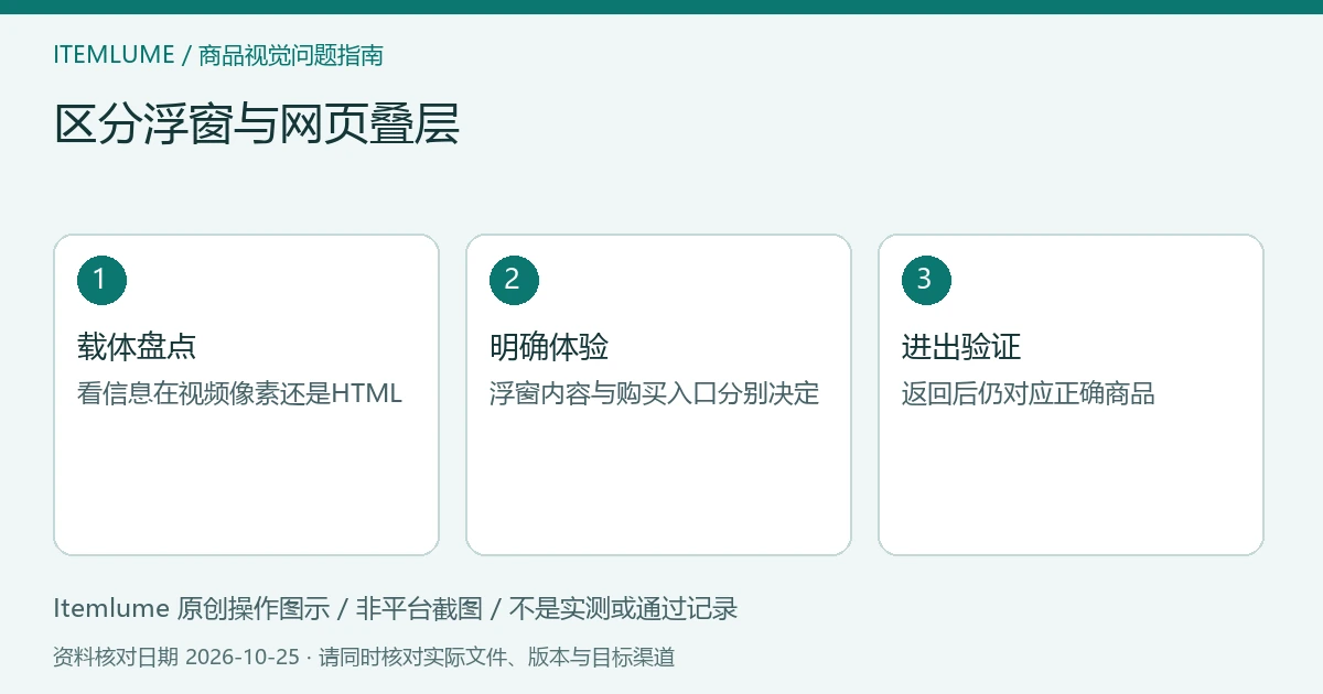 商品视频交付检查示意:载体盘点、明确体验、进出验证
